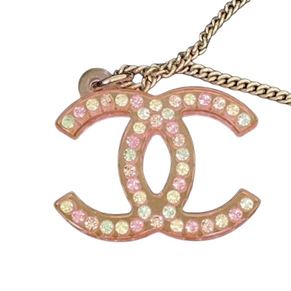 Chanel Pink Crystal Resin Necklace - Picture 1 of 4